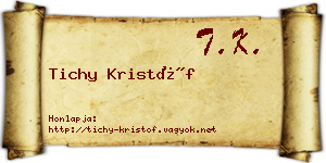 Tichy Kristóf névjegykártya